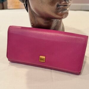 Vintage Lodis Fuchsia Leather Wallet